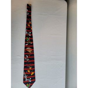 Loney Tunes Men's Mania  Black Red Strip  Neck‎ Tie